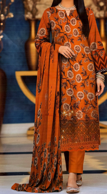 Sunlit Orange Stone linen